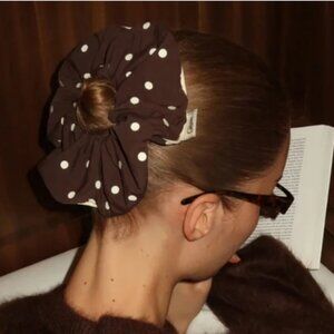 BRAND NEW, LIMITED EDITION, EXCLUSIVE GISOU Brown Polka Dot Scrunchie